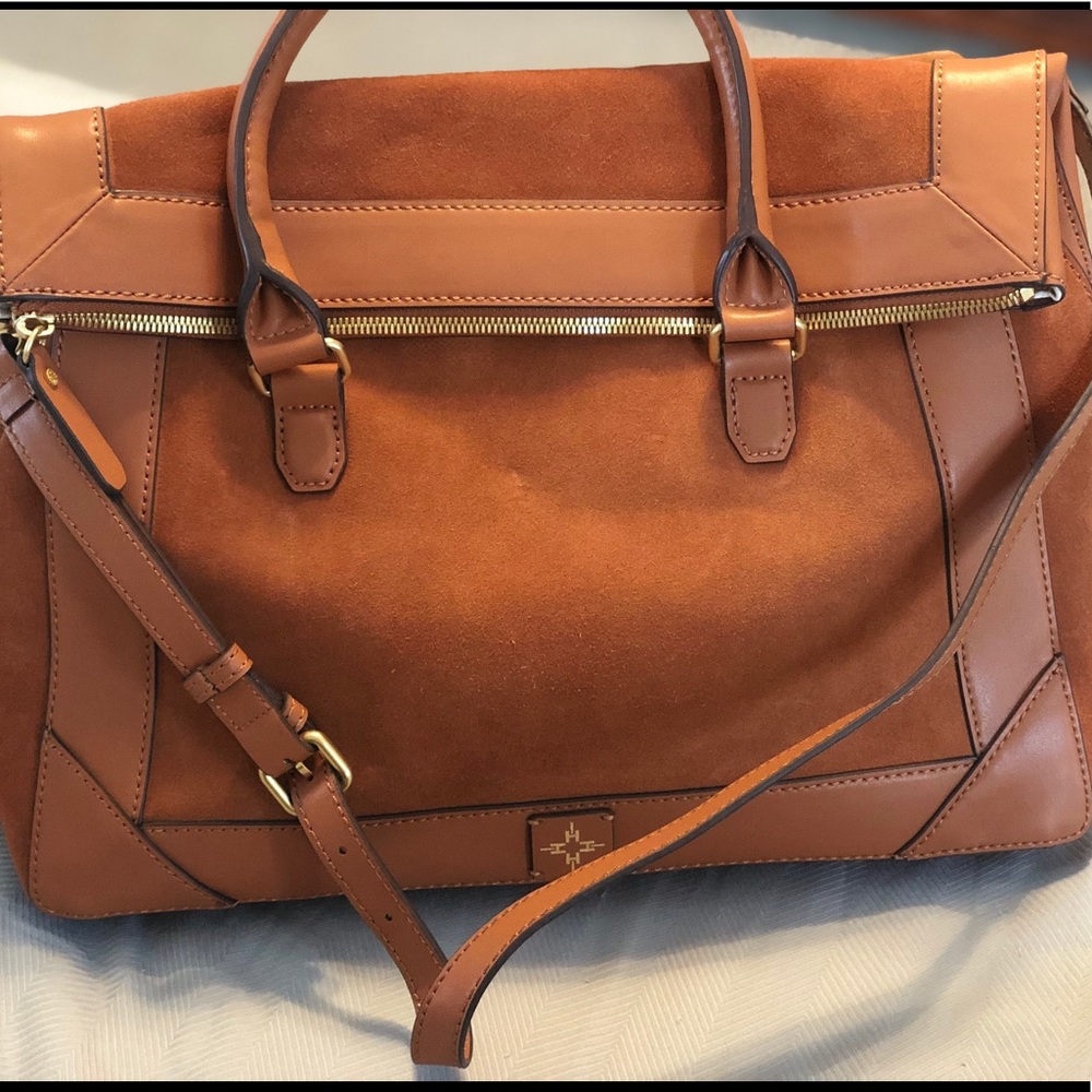 NWOT India Hicks Brown Saddle Bag